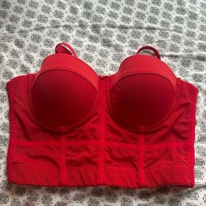 Red SHEIN corset top